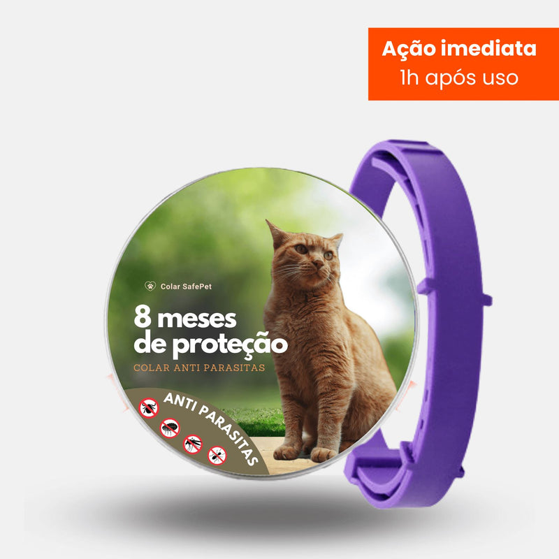 Colar Anti Pulgas e Carrapatos GR2 Aliexpress Roxo Gatos 